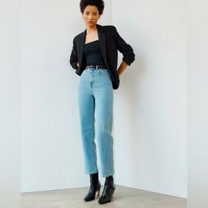 Everlane Way High Light Blue High-Rise Straight Jeans